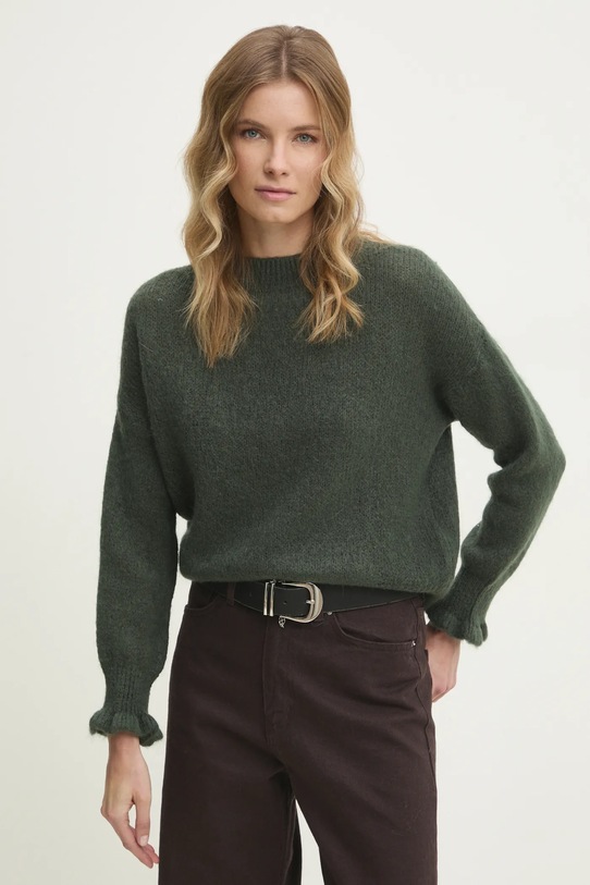 Pulover s dodatkom vune Answear.LAB zelena lu61002.fos