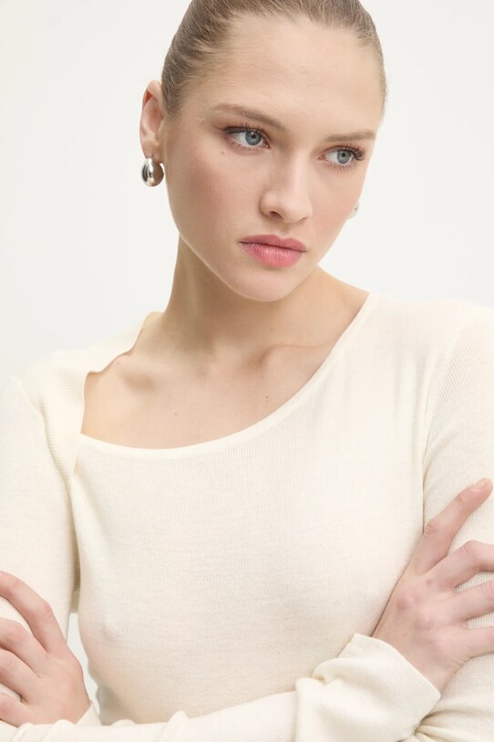 Answear.LAB sweter z wełną beżowy 7703.fos