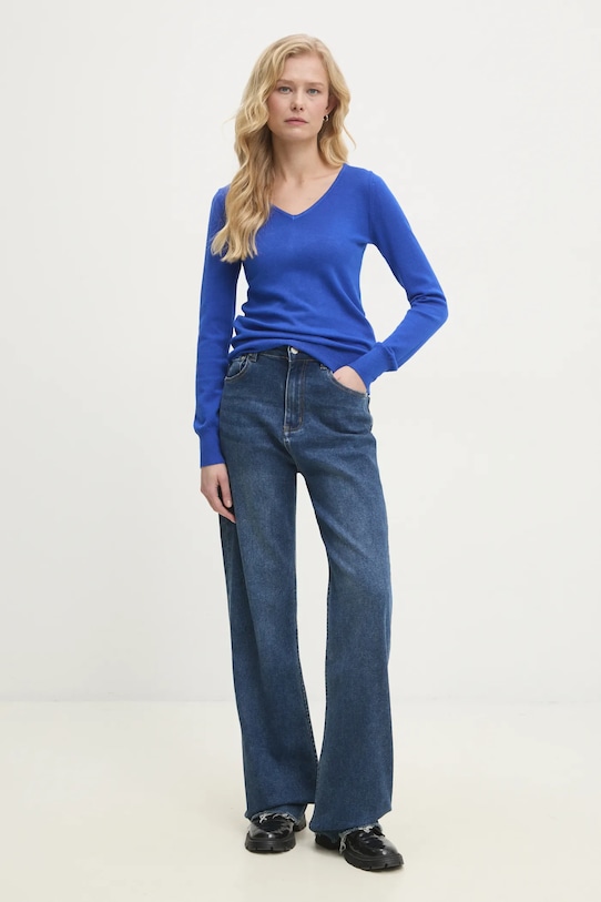 Answear Lab pulover de cașmir ASF2620.1.FLK albastru WW25