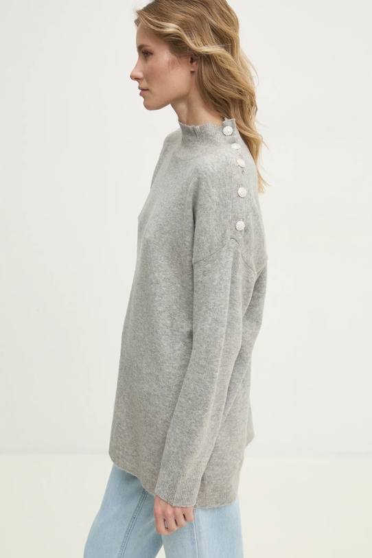 Vlněný svetr Answear.LAB oversize šedá DL368.hos