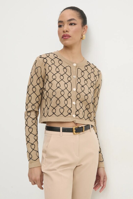 Answear Lab cardigan a maglia fine marrone 14663.ILK