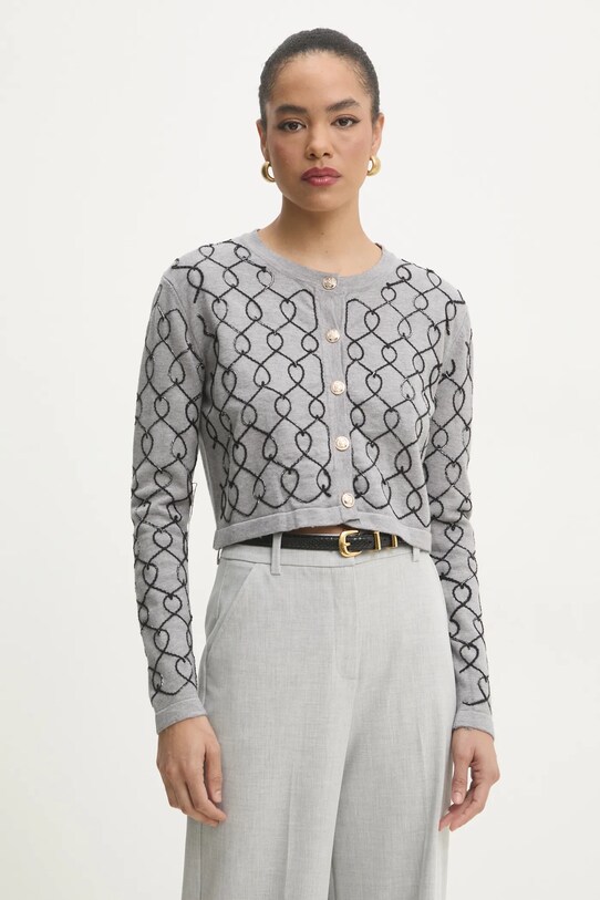 Answear Lab cardigan a maglia fine grigio 14663.ILK