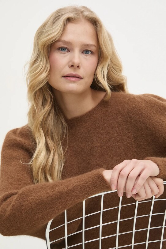 Шерстяной свитер Answear.LAB oversize коричневый 8901.flk