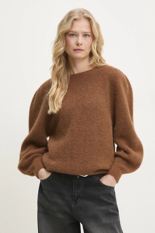 Шерстяной свитер Answear.LAB коричневый 8901.flk
