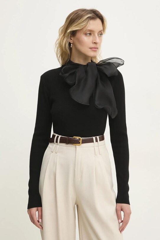 Answear Lab pulover legat negru A22303.HWK