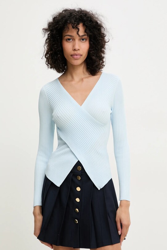 Answear Lab maglione scollo a V blu D0591.FKK