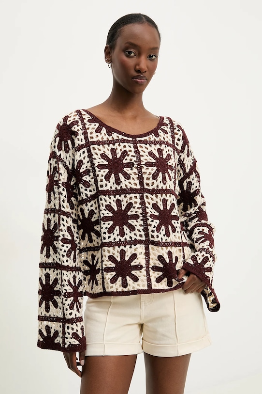 Answear Lab sweter yh154.fos brązowy WW25