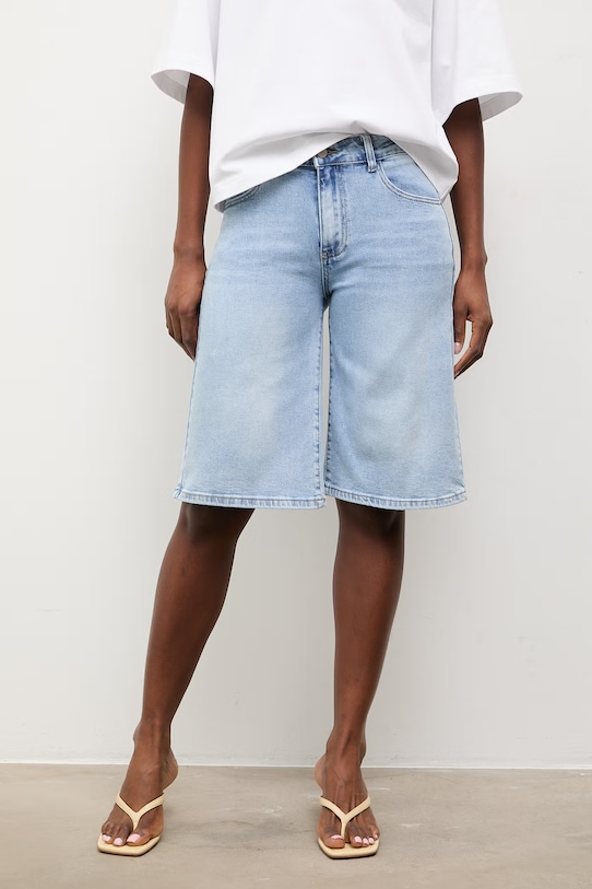 Answear Lab pantaloni scurti jeans jeans albastru RD7326.flk