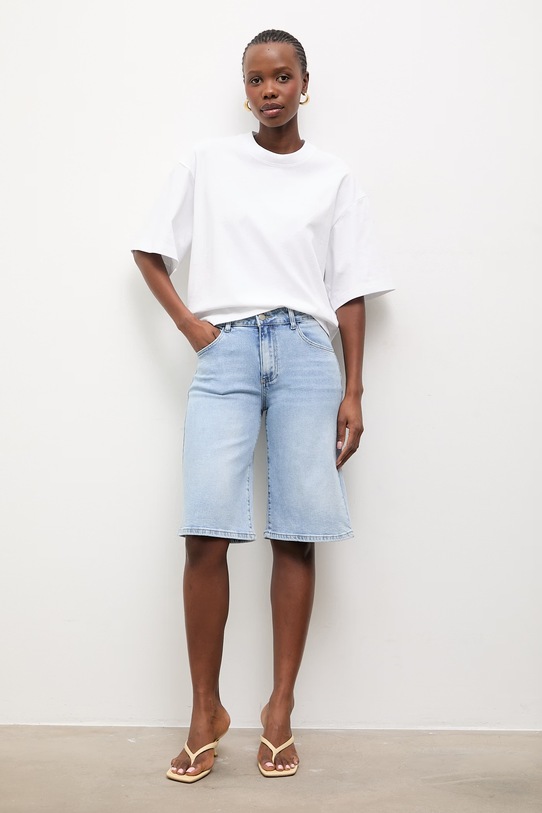 Answear Lab pantaloni scurti jeans RD7326.flk albastru WW25