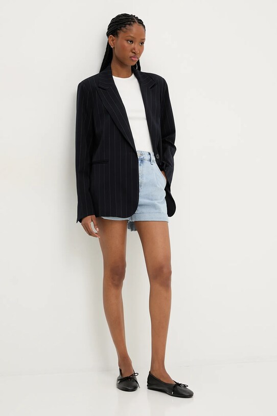 Answear Lab pantaloni scurti jeans rd2969.FLK albastru WW25