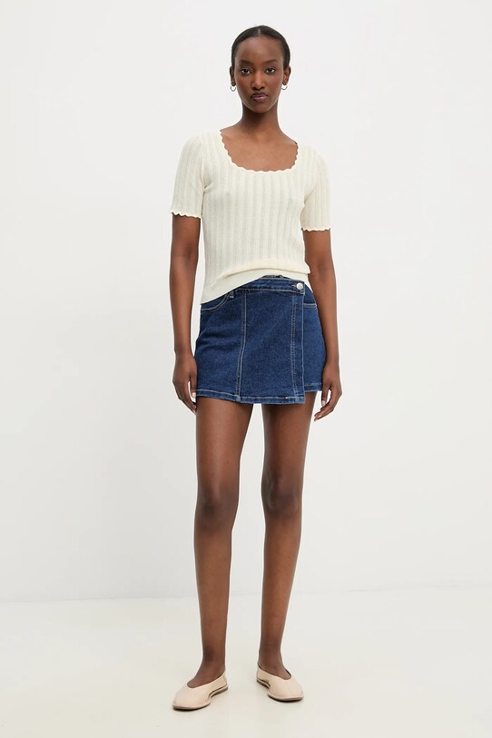 Answear Lab fustă și pantaloni denim rd2762.flk bleumarin WW25