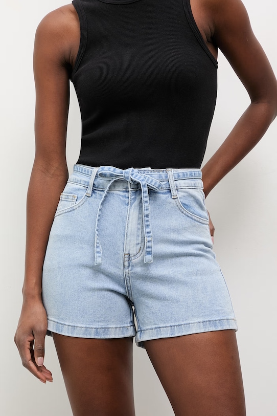 Answear Lab pantaloni scurti jeans jeans albastru rd9051.1.flk