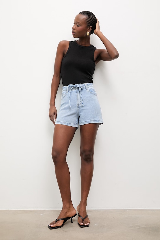 Answear Lab pantaloni scurti jeans rd9051.1.flk albastru WW25