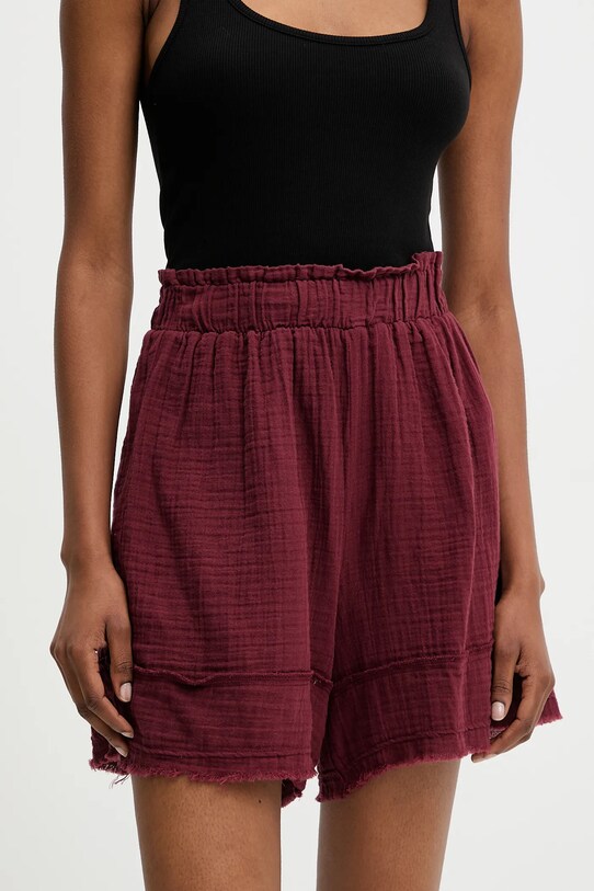 Answear Lab pantaloni scurti bumbac burgundia NB25.1005.tos