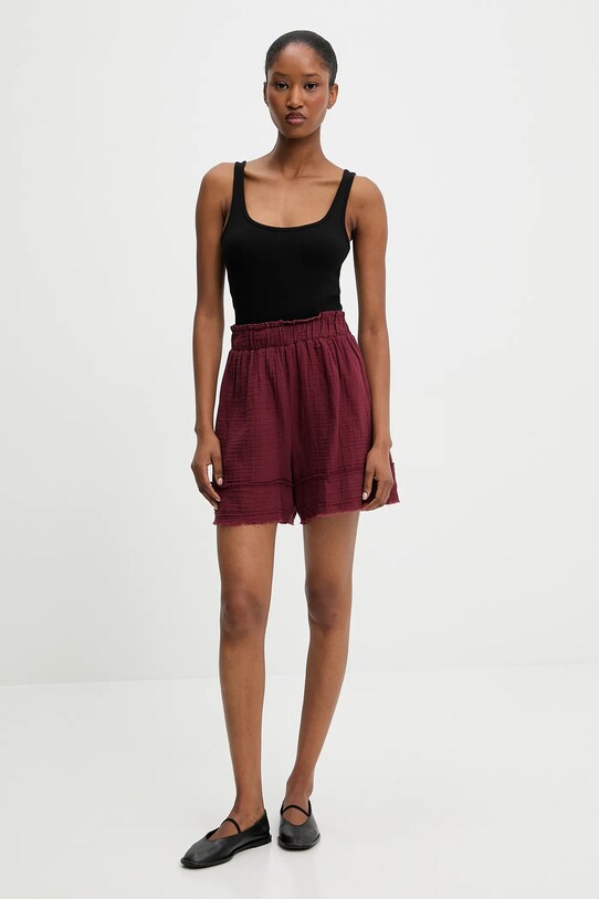 Answear Lab pantaloni scurti NB25.1005.tos burgundia WW25