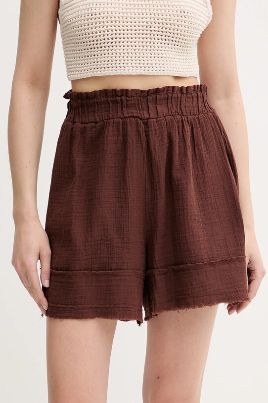 Answear Lab pantaloni scurti bumbac maro NB25.1005.tos