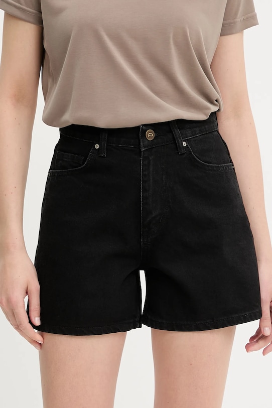 Answear Lab pantaloni scurti jeans bumbac negru 424.tos