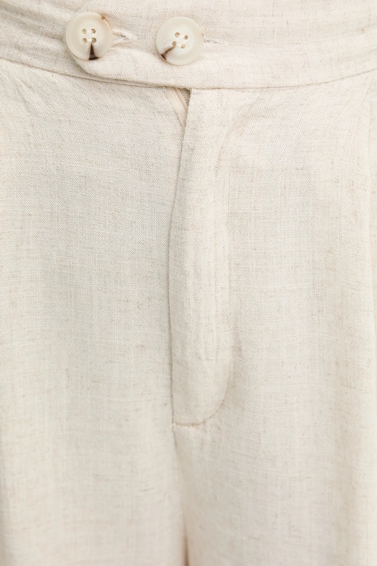 Lněné kraťasy Answear.LAB BS3058.tos béžová