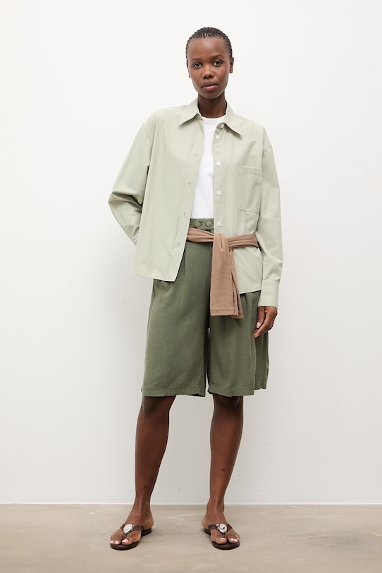 Ľanové šortky Answear.LAB BS3058.tos zelená WW25