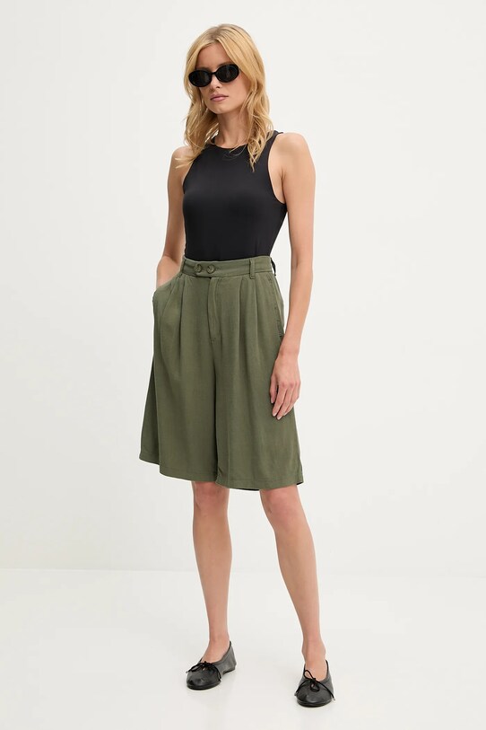 Lněné kraťasy Answear.LAB BS3058.tos zelená WW25