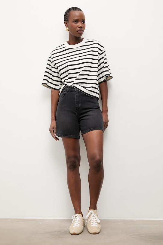 Answear Lab pantaloni scurti jeans BS305903.tos negru WW25