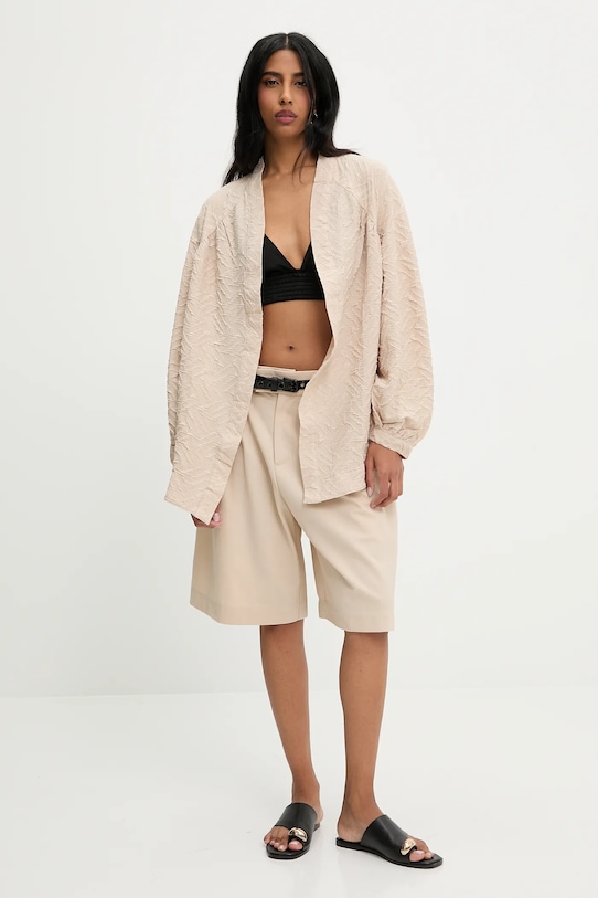 Šortky z vlněné směsi Answear.LAB 2620.HAK béžová WW25