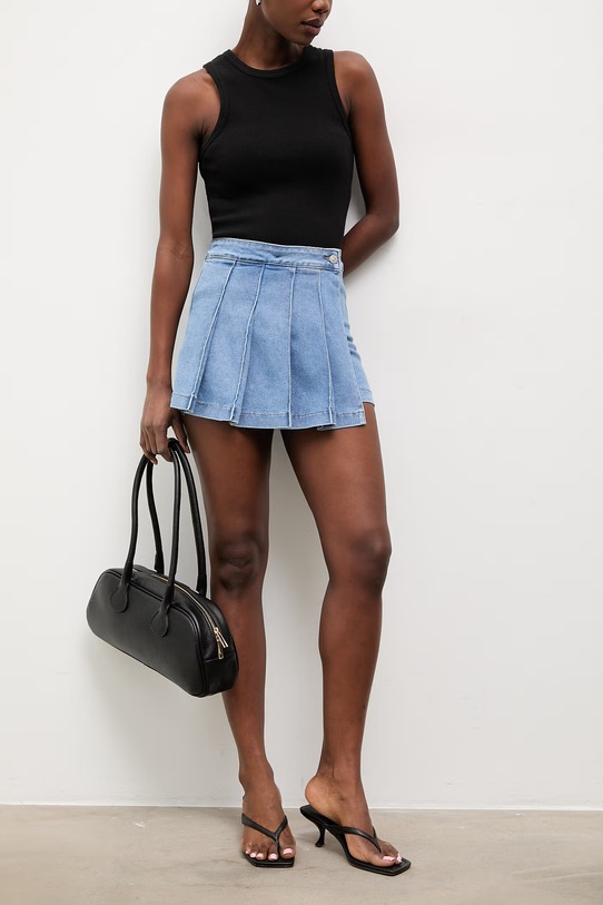 Answear.LAB spódnicospodnie jeansowe z elastanem niebieski M66093.hos