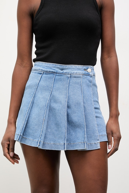 Answear.LAB spódnicospodnie jeansowe niebieski M66093.hos