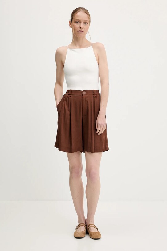 Answear Lab pantaloni scurți cu in LD2700.hak maro WW25
