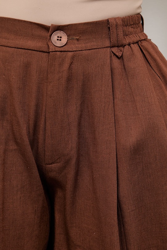 Ľanové šortky Answear.LAB hnedá LD2700.hak