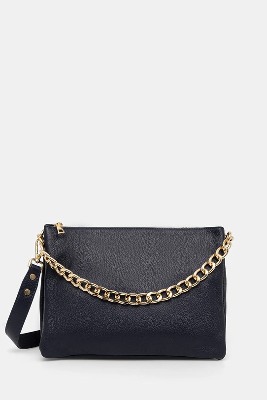 Kožená kabelka Answear.LAB usňová koža tmavomodrá 834.ilk