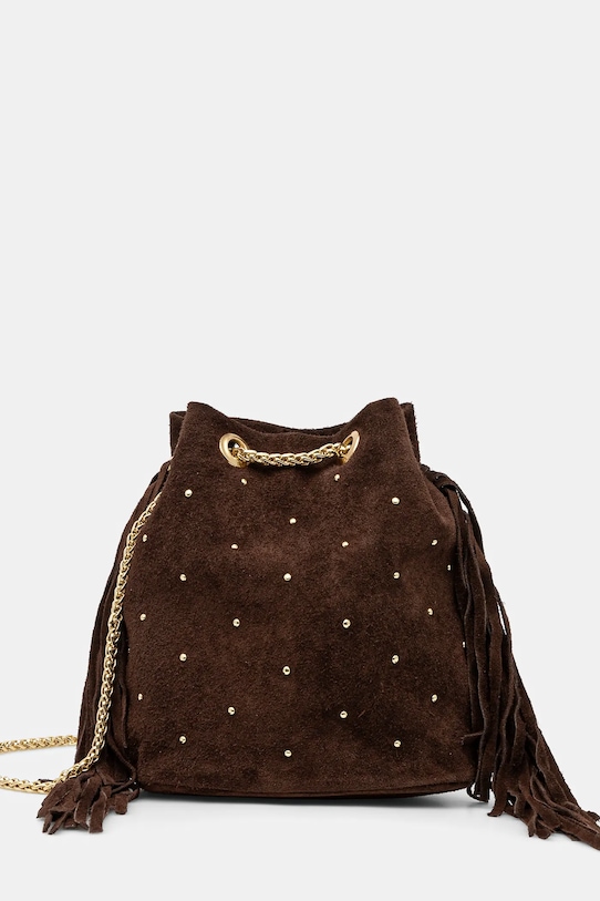 Answear Lab geanta de mana din piele intoarsa nu incape in A4 maro 220420.HWK