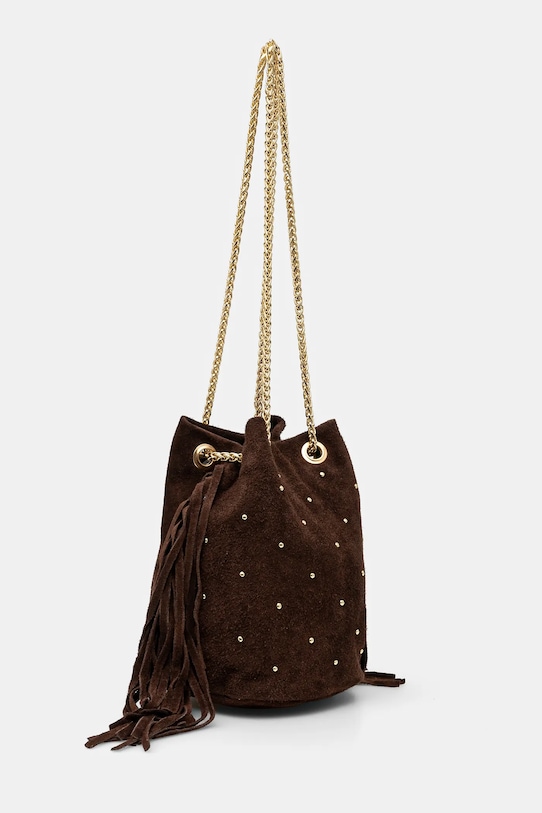 Answear Lab geanta de mana din piele intoarsa 220420.HWK maro WW25