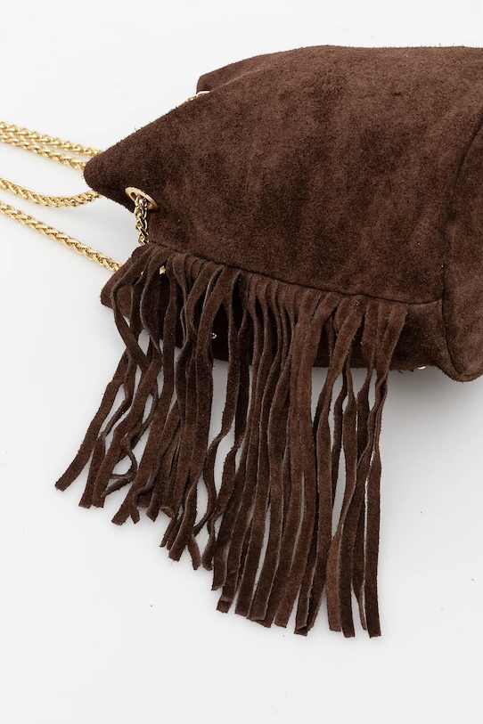 Answear Lab geanta de mana din piele intoarsa maro 220420.HWK