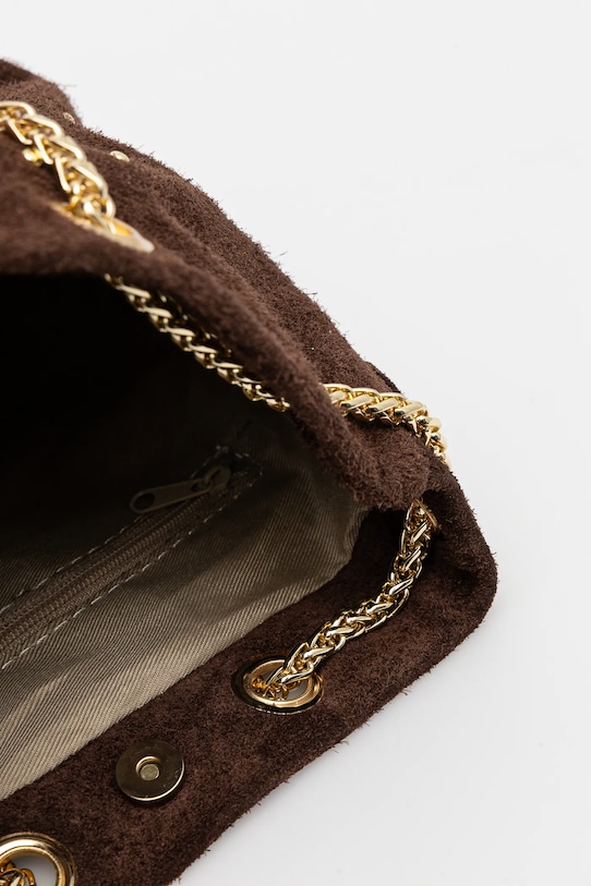 Answear Lab geanta de mana din piele intoarsa 220420.HWK maro