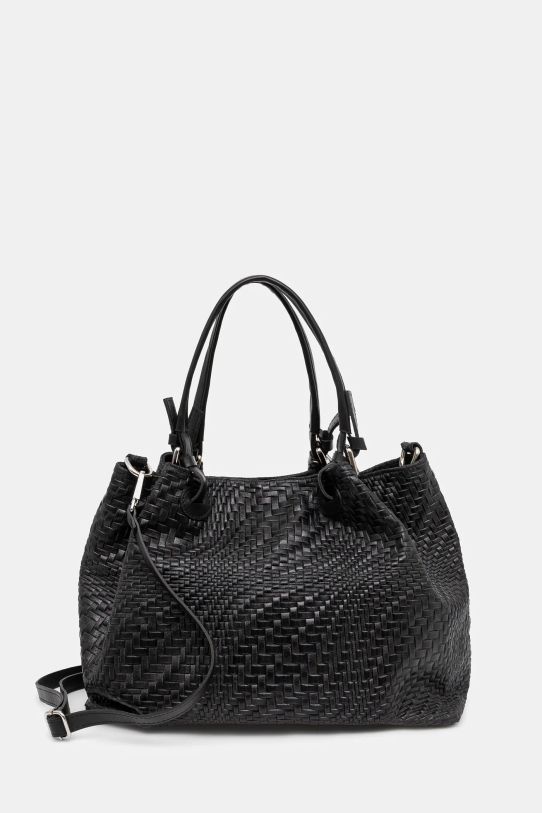Answear.LAB borsa a mano in pelle pelle fiore nero 1079.ios