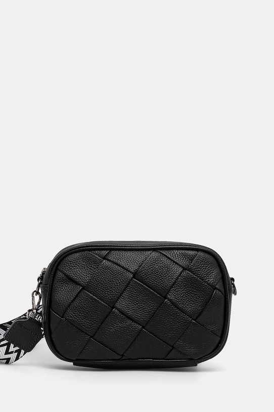 Answear Lab poseta de piele uni negru 1218.CMS