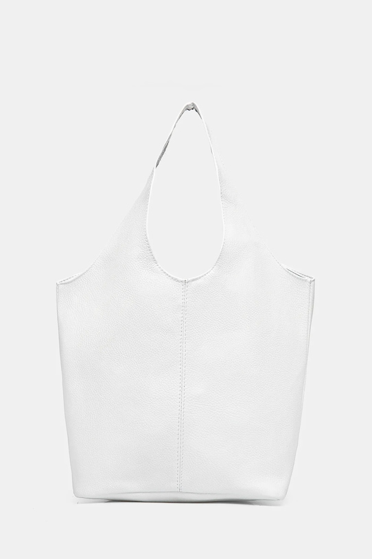 Answear Lab poseta de piele uni alb 766.HWK