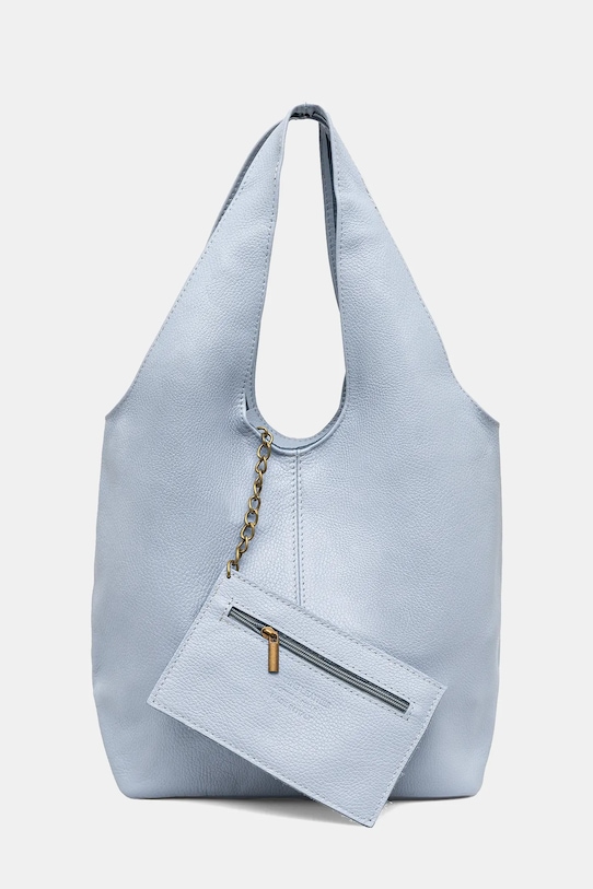 Answear Lab poseta de piele uni albastru 766.HWK
