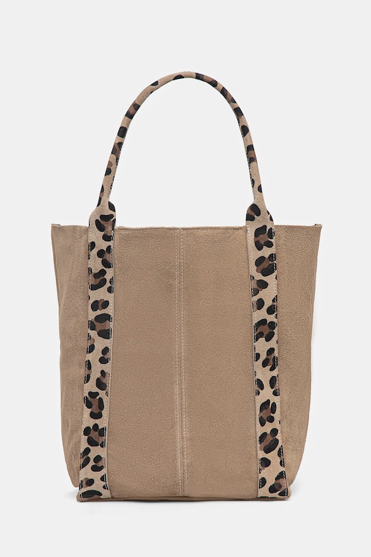 Answear.LAB torebka zamszowa skóra zamszowa beżowy 869.HWK