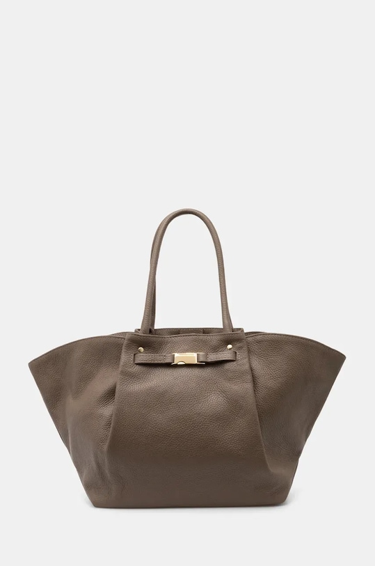 Δερμάτινη τσάντα Answear.LAB λείο δέρμα μπεζ VE1