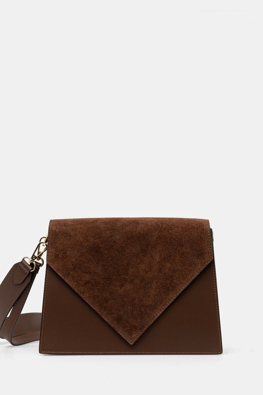 Kožená kabelka Answear.LAB semišová kůže hnědá VE12