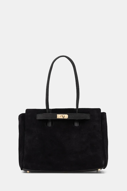 Τσάντα σουέτ Answear.LAB δέρμα σαμουά μαύρο VE13