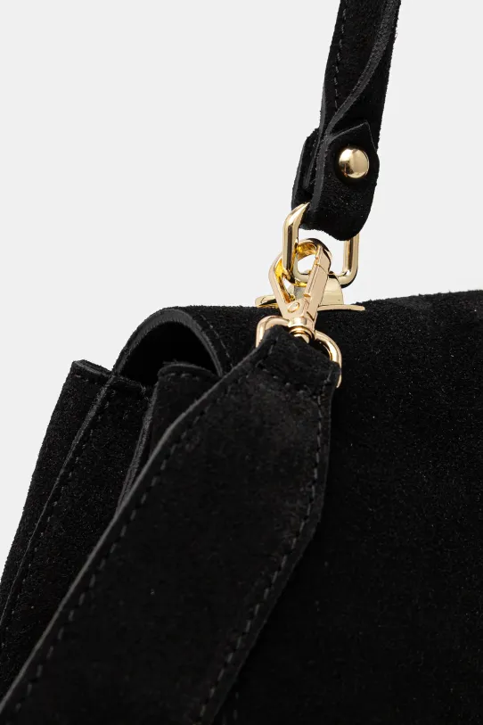 Answear.LAB torebka zamszowa czarny VE18