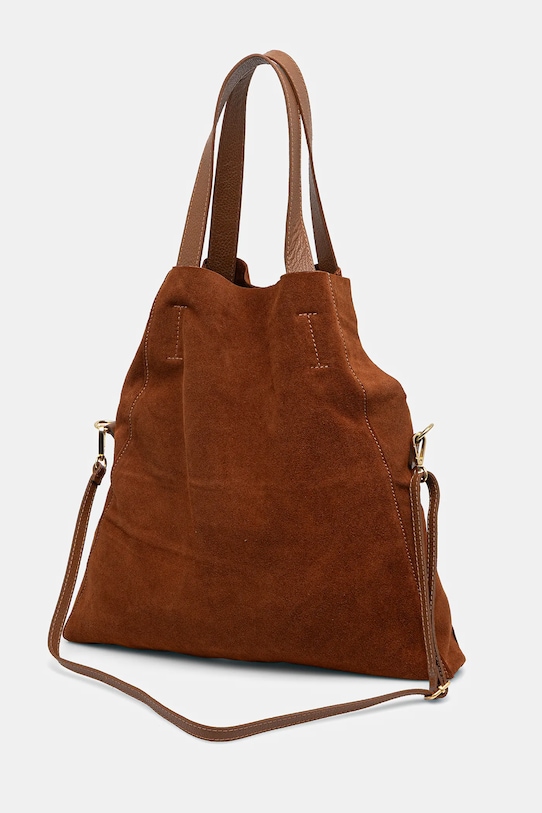 Akcesoria Answear Lab torebka zamszowa VE19 brązowy