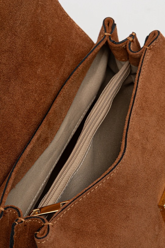 Answear Lab torebka zamszowa tove4 brązowy