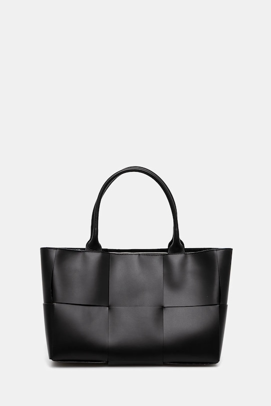 Δερμάτινη τσάντα Answear.LAB λείο δέρμα μαύρο tove6