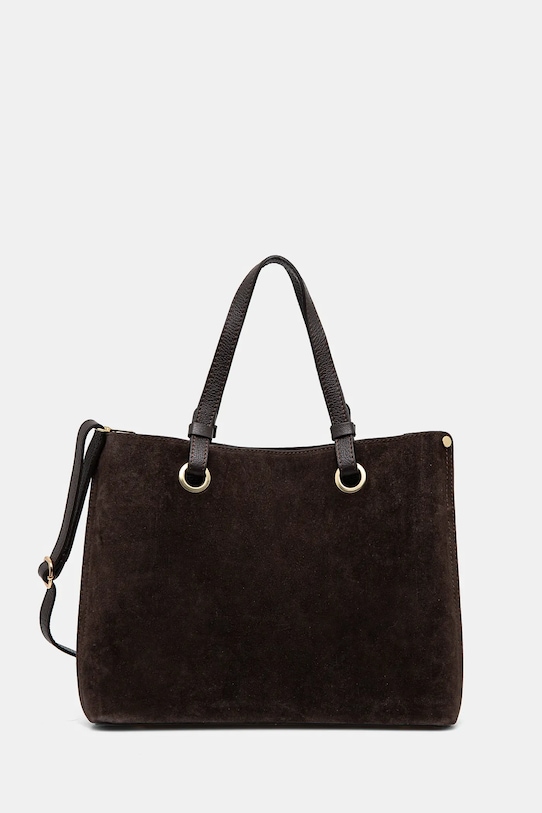 Τσάντα σουέτ Answear.LAB δέρμα σαμουά καφέ tove7