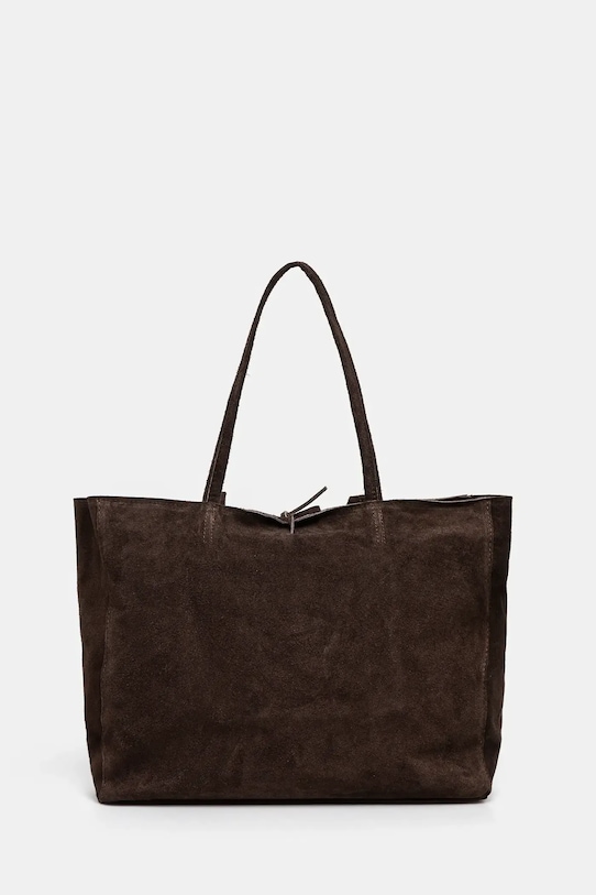 Answear.LAB torebka zamszowa nie mieści A4 brązowy 0108B.FLK