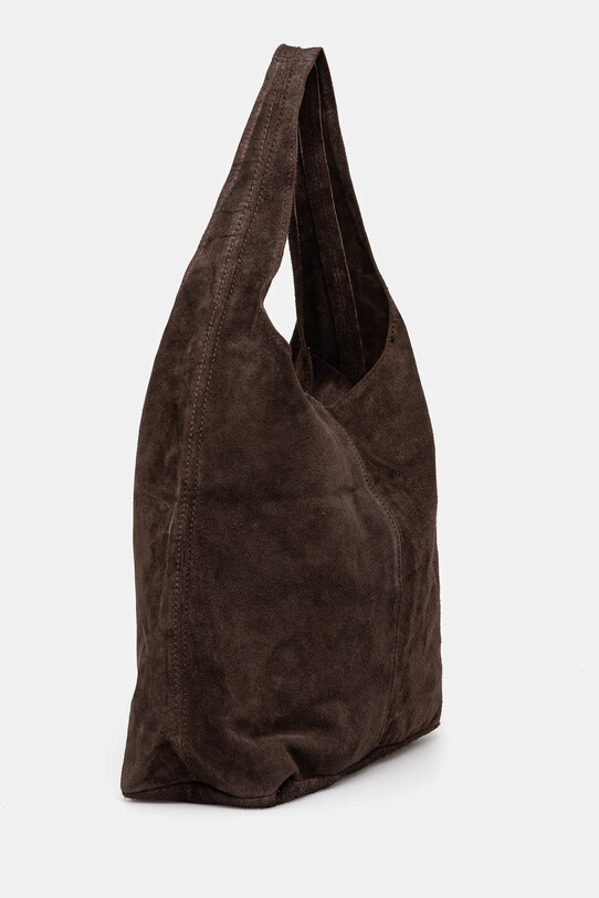 Answear Lab geanta de mana din piele intoarsa .0213.FLK maro WW25